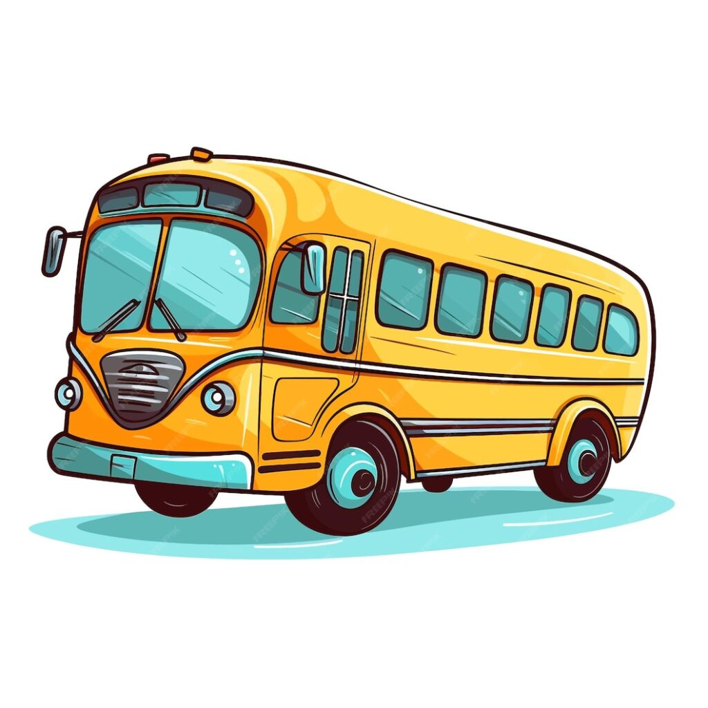 cartoon transport bus dessine main illustration vectorielle clipart fond blanc 191095 41385